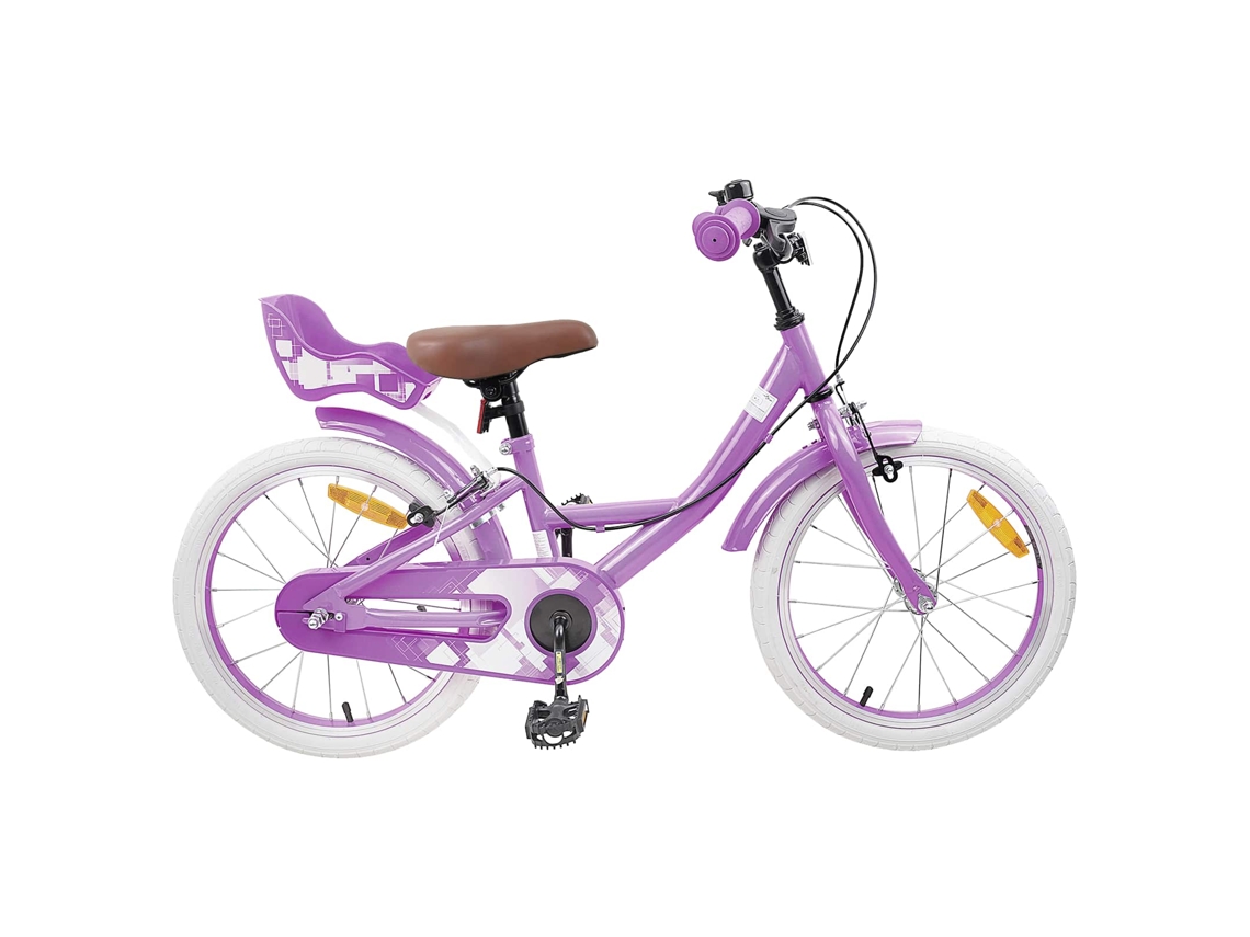 Vidaxl Bicicleta Infantil 18 Polegadas Para 5-7 Anos Roxo