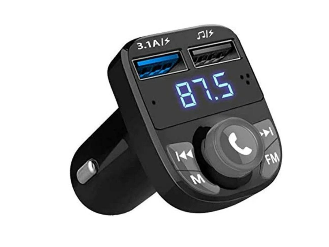 Carregador de Automóvel para Chamadas Adaptador Estéreo de Música Áudio Mp3 Carregador de Porta Usb Dupla YIZHOOD Preto