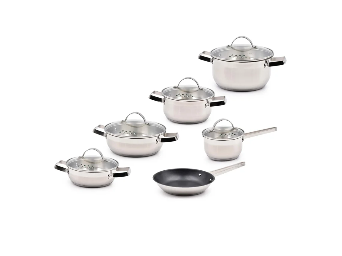 Trem Antiaderente CELAR Prime Inox (6 Peças -  Apto para Indução)