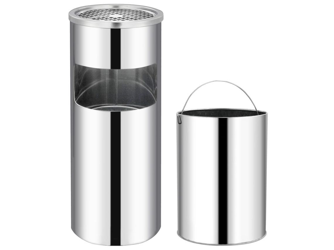 Ashtray Dustbin, Ashtray Dustbins Vidaxl Prateado Aço Inoxidável (n/a)