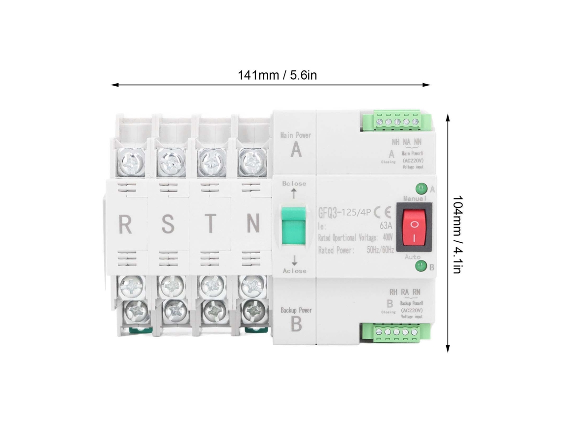 Chave Seletora Automática 4p 63a Rail Din 400v