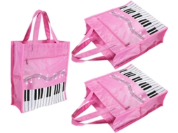 Conjunto De 3 Sacolas De Compras Reutilizáveis, Rosa, Tema Musical