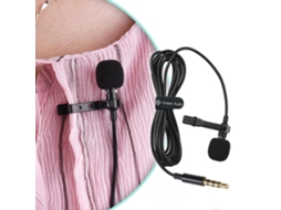 2026 micrófono Lavalier Clip on para Iphone, 3.5mm Condensador com Saída para Fones de Ouvido, para Câmera e Móvel