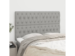 Vidaxl Cabeceira Cinza Claro 144x7x118/128 Cm Tecido