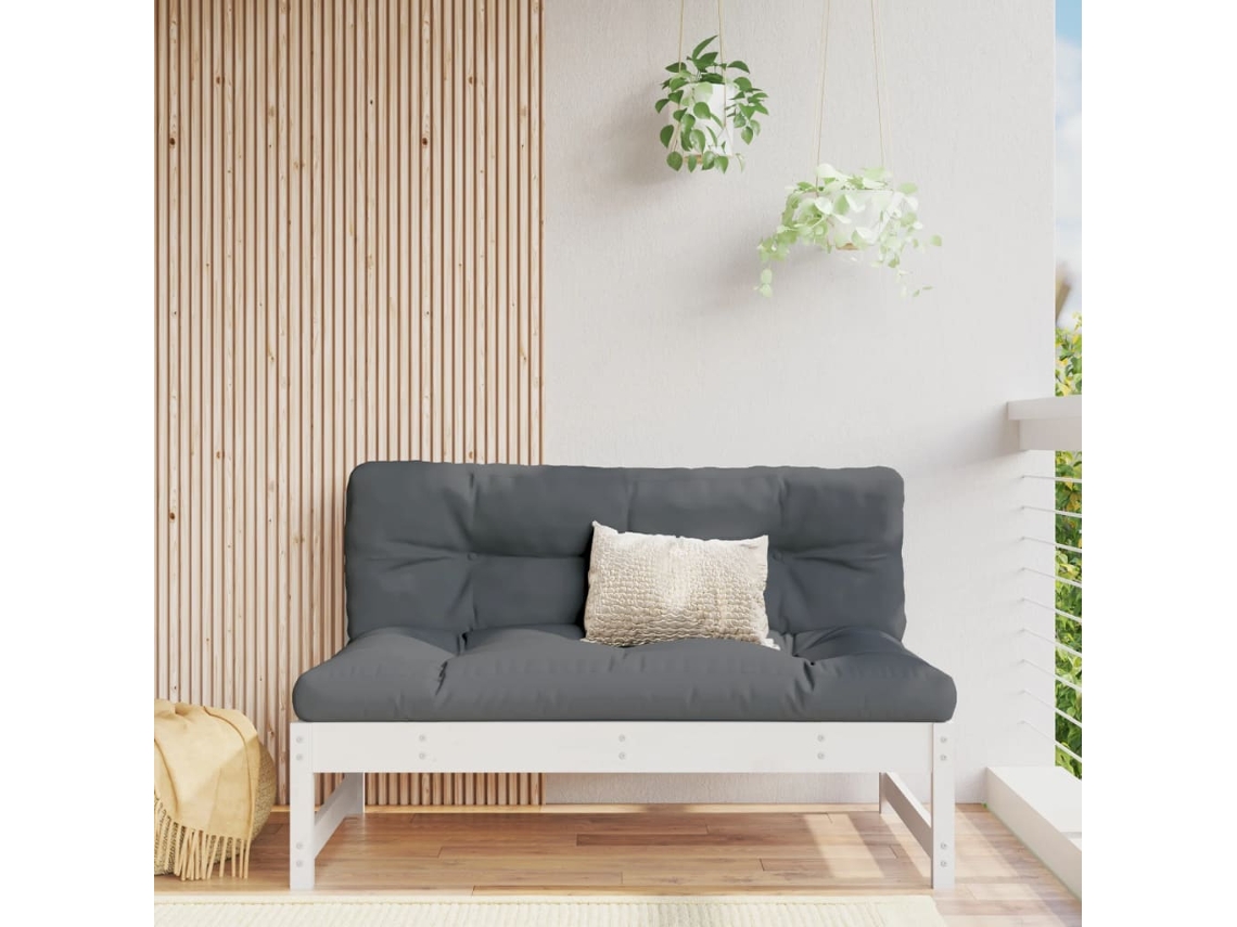 Vidaxl Sofá De Centro Para Jardim 120x80 Cm Pinho Maciço Branco