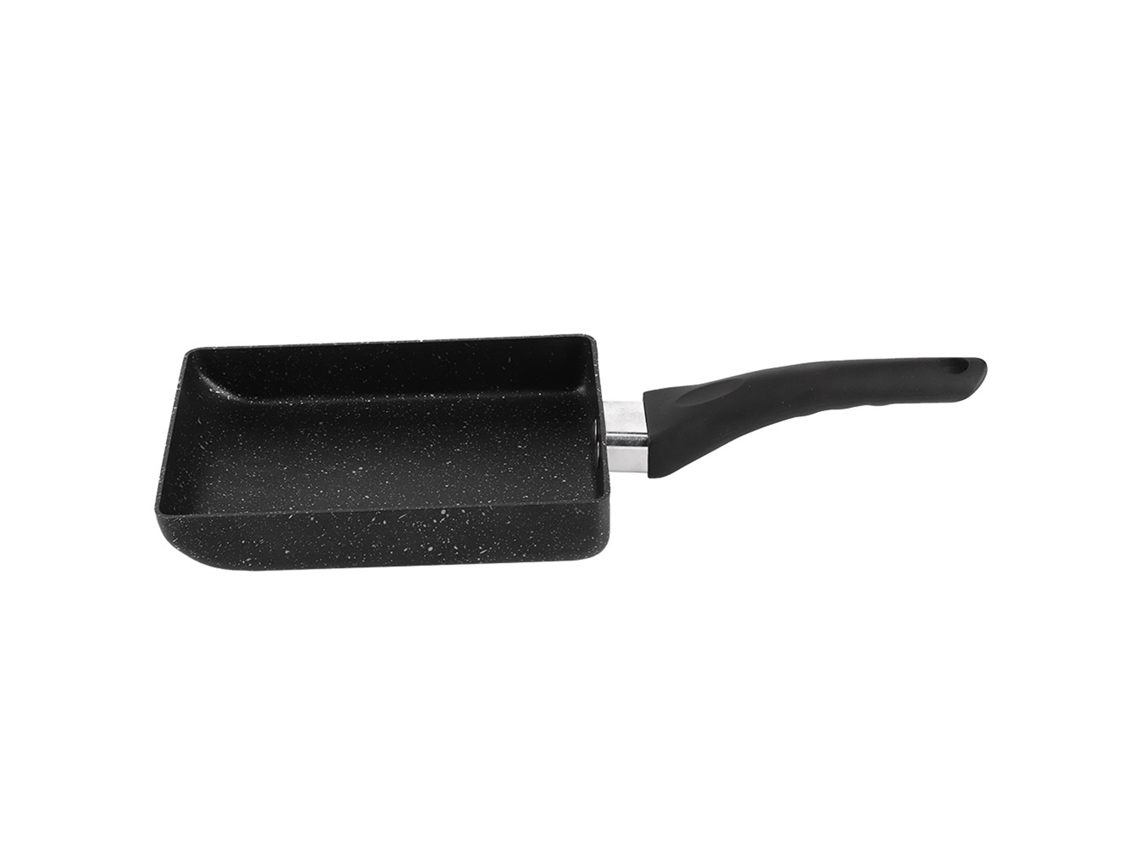 Ronjoe-panela Antiaderente Tamagoyaki Retangular Com Alça De Plástico Para Omelete Preta
