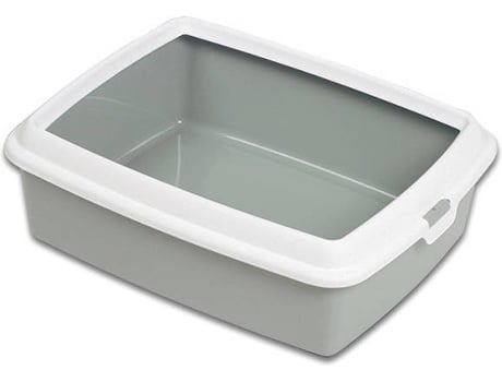 Caixa de Areia para Gatos  Hydra Maxi Cinzento e Branco (50x33x16 cm)