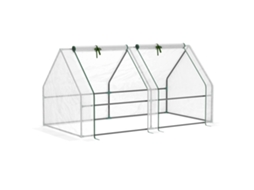 Estufa de Exterior OUTSUNNY Aço e PE (Branco - 180x90x90 cm )