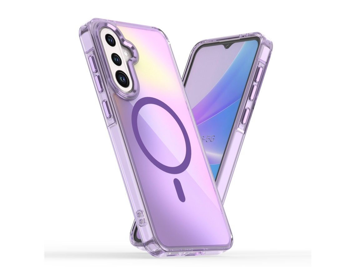 Capa Magnética Hexinyigjly Para Para Samsung A56, Translúcida Anti-amarelecimento Com Magsafe, Antichoque Roxo