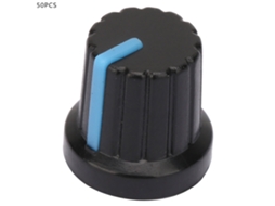 50pcs Cúpulas De Botão De Potenciômetro Rotativo Plástico Azul 6mm Para Console De Som