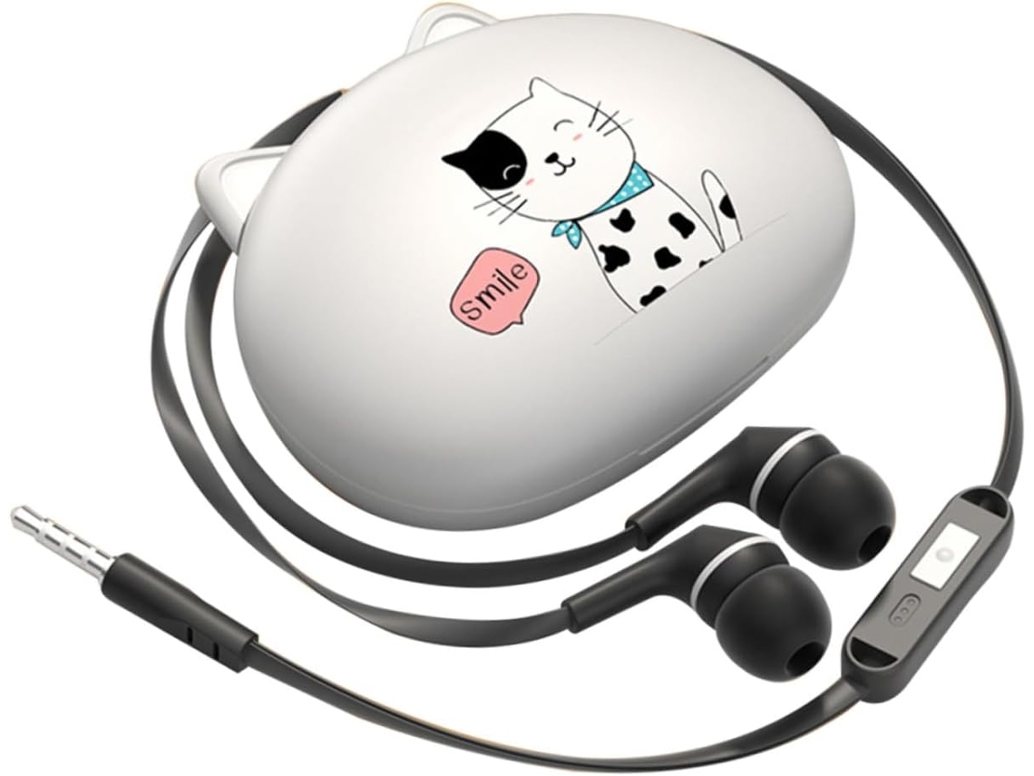 Fones De Ouvido Com Fio, Design Leve, Graves Cabo Para E Tablets