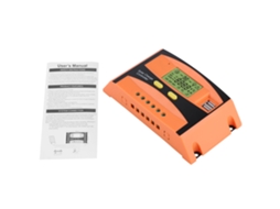 Controlador de Carga Solar Pwm com USB Duplo LCD 12v 24v 30a Regulador Inteligente | S/MARCA