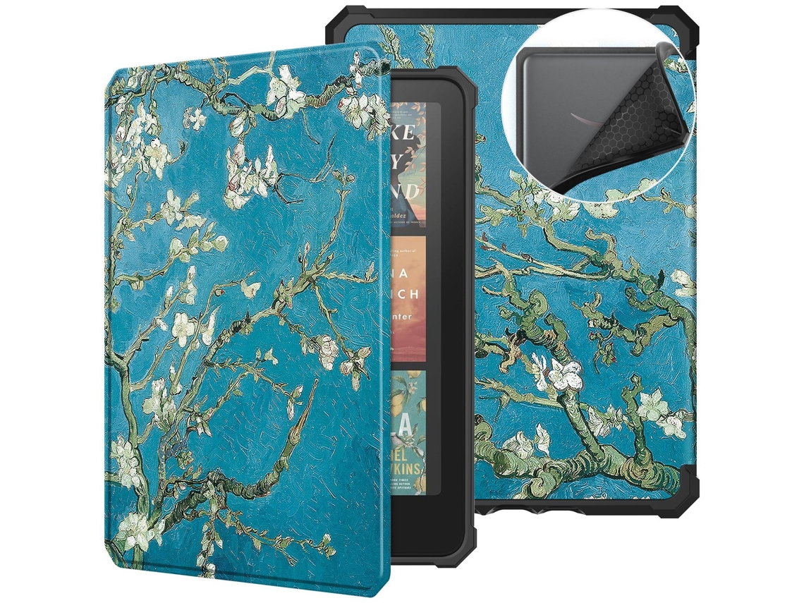 Elysve Capa Protetora Para 2024 Kindle Paperwhite De E-book De 12ª Geração Kpw6 7 Polegadas Flor De Alperce