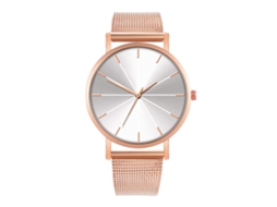 Reloj De Moda Para Parejas Con Correa De Malla Dial Redondo Cuarzo Unisex