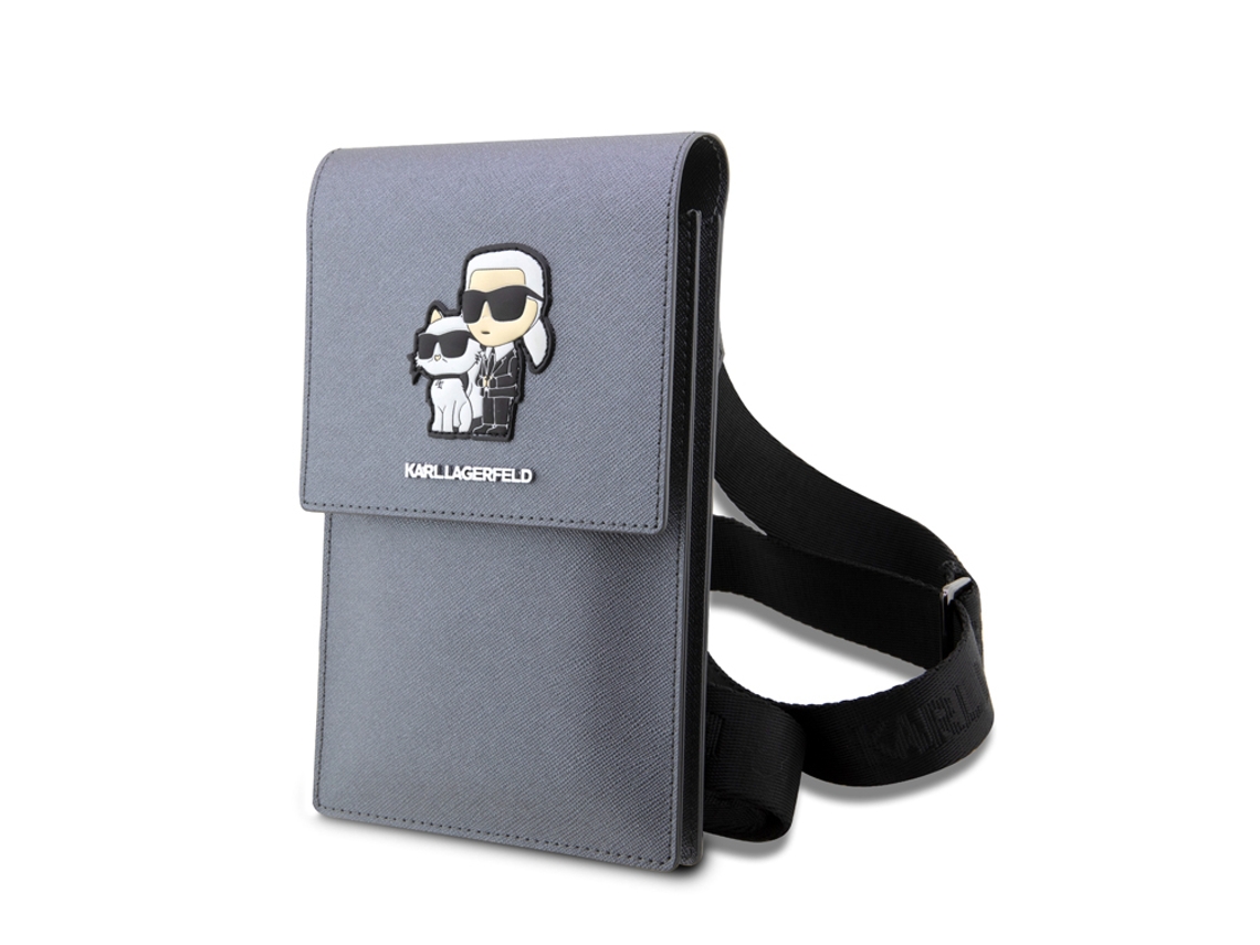 KARL LAGERFELD Mala a Tiracolo Saffiano Modelo Karl Et Choupette Nft Cinzento