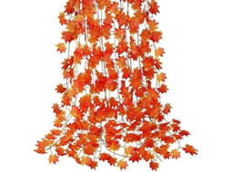 Conjunto de 12 Guirlandas Artificiais Folhas Outono para Decoração Ação Graças, Casamentos e Festas em Família, Wellngs BRILVIBERA