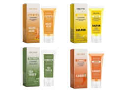 Kit De Limpeza Facial Com 3 Produtos: Esfoliante, Controle De Oleosidade, Clareador E Firmador Da Pele