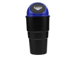 Lixeira Plástica Redonda Azul para Carrinho, Mini Lixeira Multifuncional