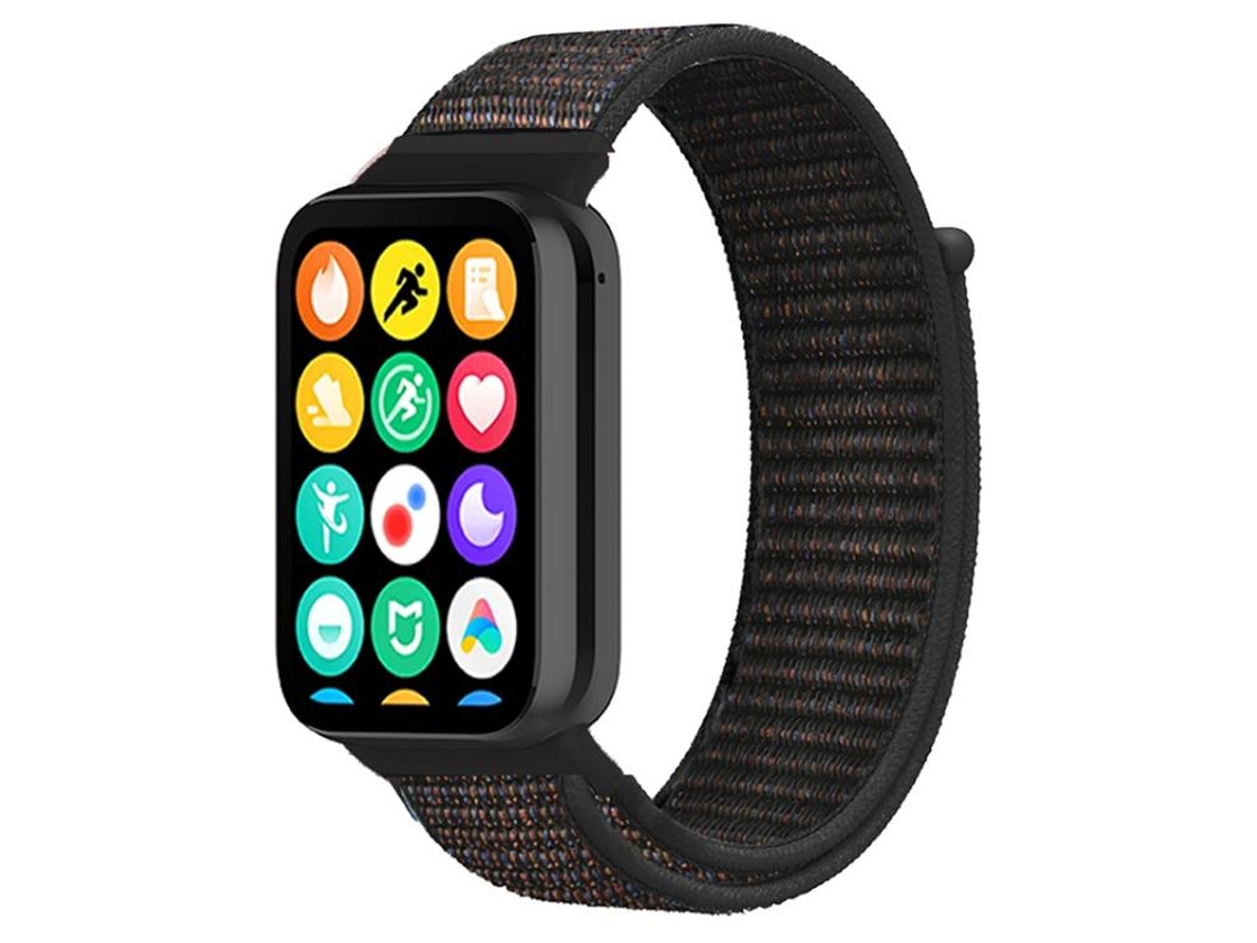 Bracelete para Redmi Watch 6 / 5 / 4 Nylon Fecho de Velcro Preto XIAOMOYU