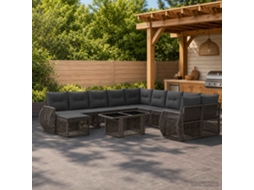 Vidaxl Conjunto De Sofá De Jardim 12 Unid. Cinza E Cinza Escuro