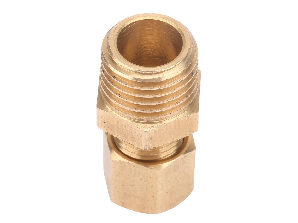 Conector De Compressão Em Latão Macho Npt 60° Adaptador (1/4" Od X 1/4" Npt)