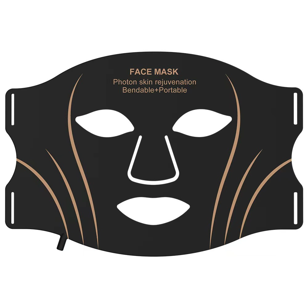 Máscara Beleza Led Preta 7 Cores Fototerapia Facial Luz Vermelha Azul Caseiro WEBPLAT