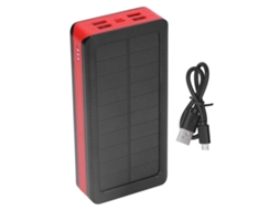 Power Bank solar 30000mAh com 32 LEDs luz 4 portas USB carregamento rápido para camping emergência | S/MARCA
