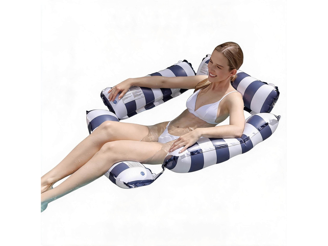 Anel de Natação Flutuante para Adultos Relaxarem na Piscina e na Praia HENTEN HOME 110x100 Cm