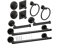 Conjunto De Suporte Para Toalhas Em Aço Inoxidável, Com Adesivo, Ideal Para Banheiros E Lavabos Modernos