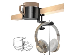 Suporte para copo com apoio para fone de ouvido, anti derramamento, para mesa de jogo com S/MARCA