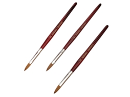Conjunto de Pincéis de Unhas com Cabo de Madeira Formato Oval NEVEANCE
