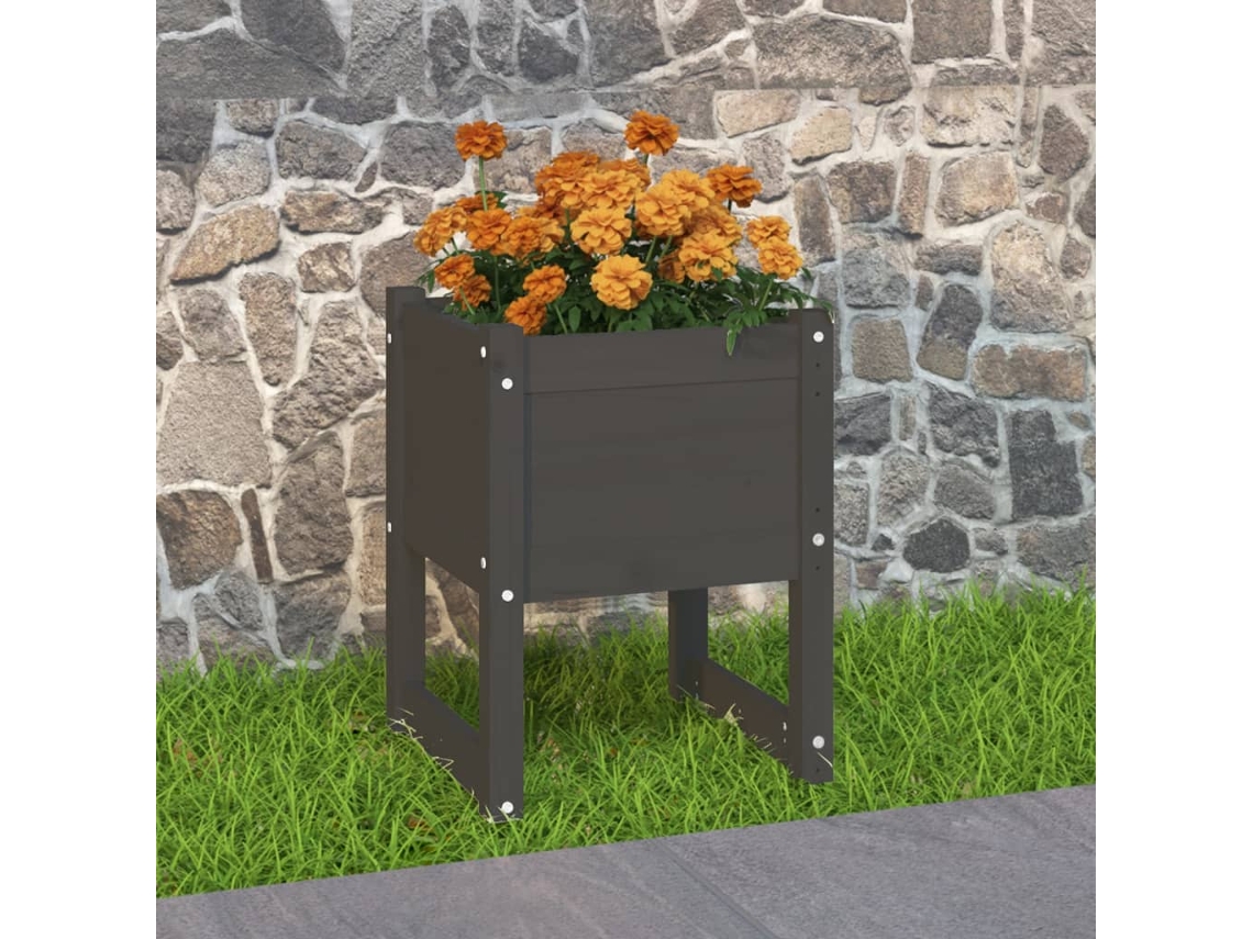 Vidaxl Vaso/floreira 40x40x52,5 Cm Pinho Maciço Cinzento