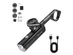 Farol de Bicicleta Mali, Recarregável, 1000 Lumens, 4500mAh, Suporte
