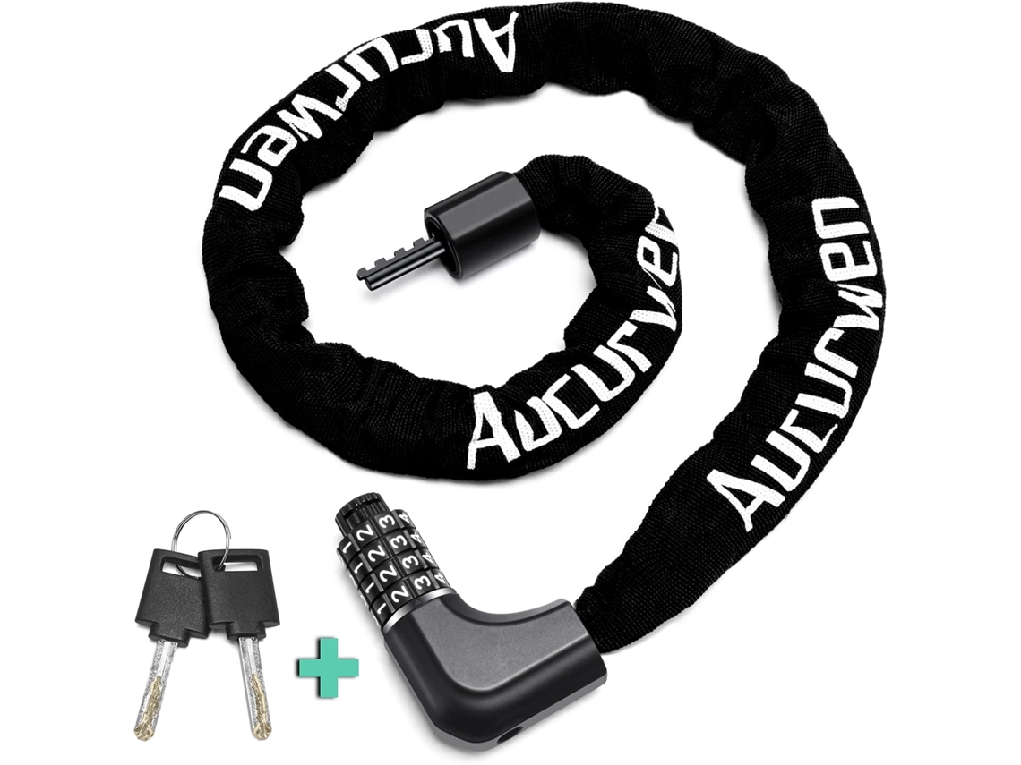 Corrente Antifurto Para Bicicleta, Combinação 1,2m/1,2m Com Chaves