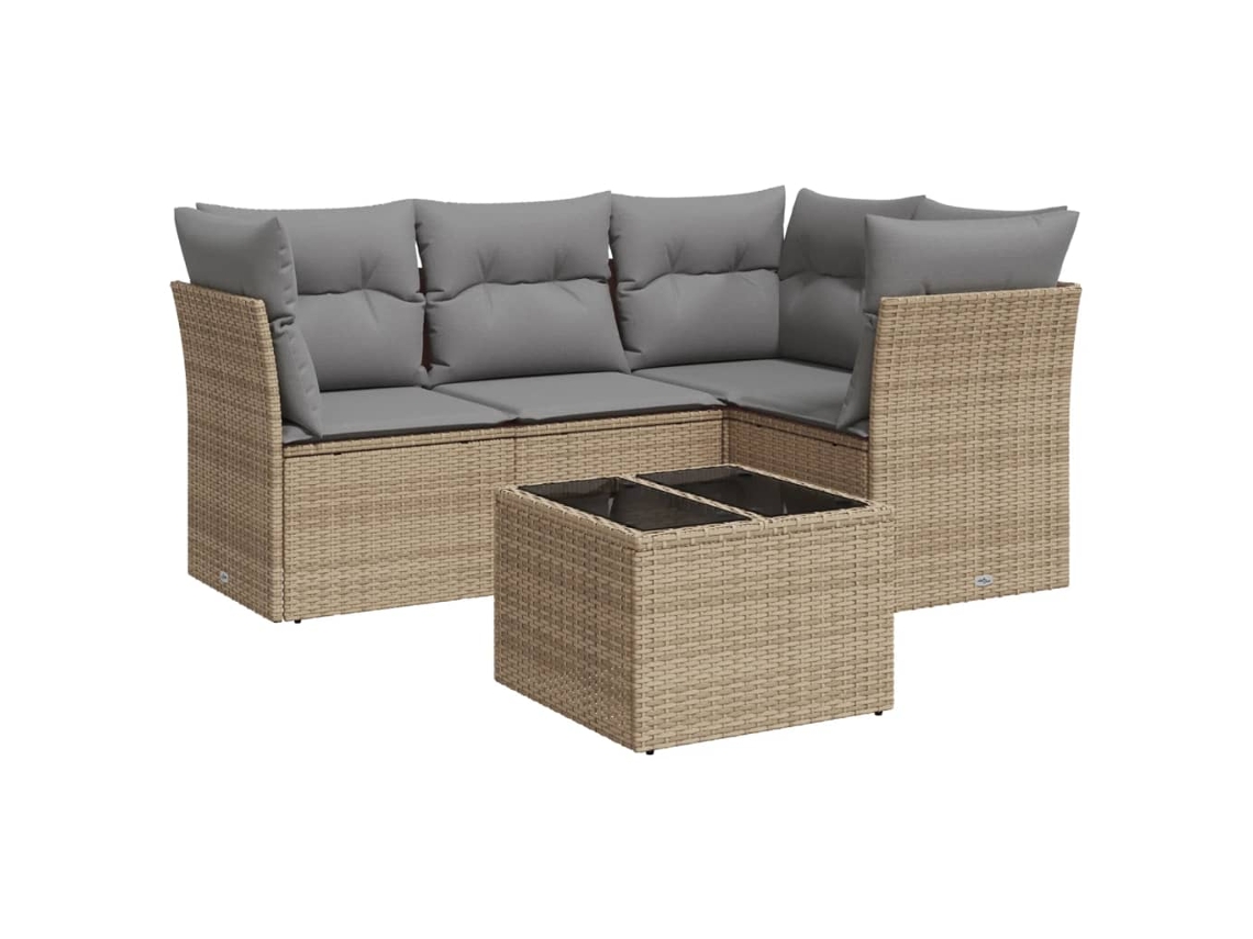 Garden Sofa Set, Garden Sofa Sets Vidaxl Bege Rattan / Vime (n/a)