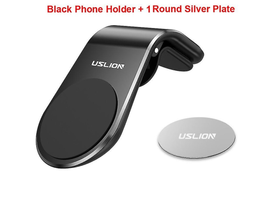 Suporte Universal Para Celular Uslion Easy Air Vent Mount Holder Para Carro, Com Fixação Magnética, Compatível Com Iphone, Preto.
