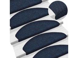 Vidaxl Tapetes De Escada Autoadesivos 10 Peças 65x21x4 Cm Azul Marinho Semicircular Grande