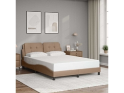 Vidaxl Estrutura De Cama Sem Colchão Zadar 120x200 Cm Couro Artificial Cappuccino