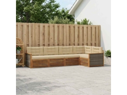Vidaxl Conjunto De Sofás Para Exterior 5 Pcs Natural E Bege