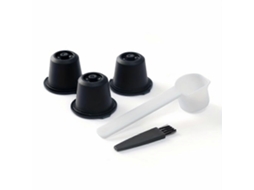 Cápsulas De Café Reutilizáveis ​​com Filtro Recarregável Para Máquinas Nespresso, Colher Medidora E Escova.