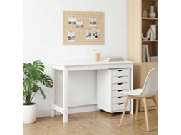 Vidaxl Mesa E Armário Sobre Rodas Moss 2 Unid. Branco