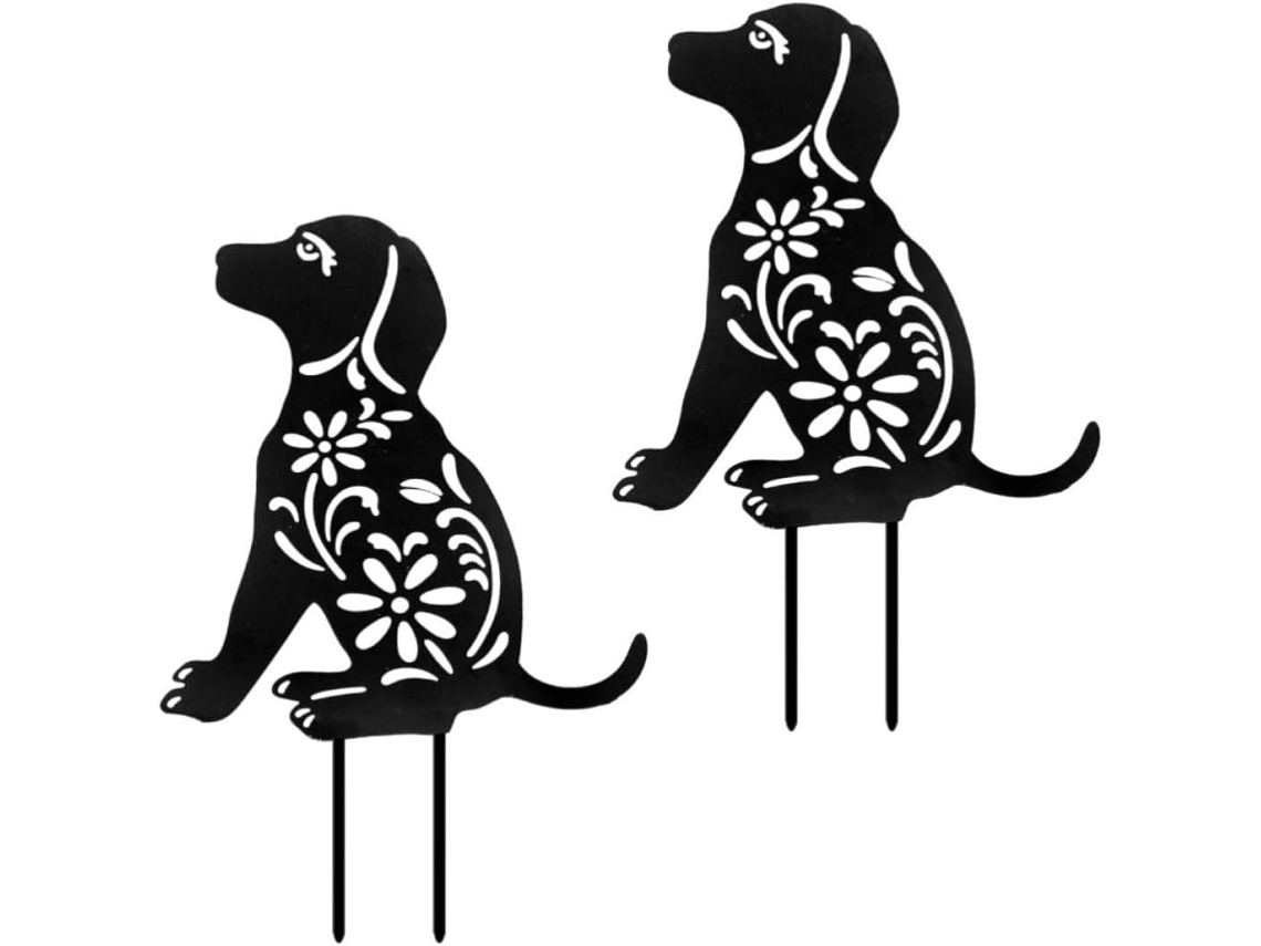 2 Estacas de Jardim em Acrílico com Formato de Cachorro,s À Quebra e Leves para Decoração de Jardins e Gramados CHABERLU