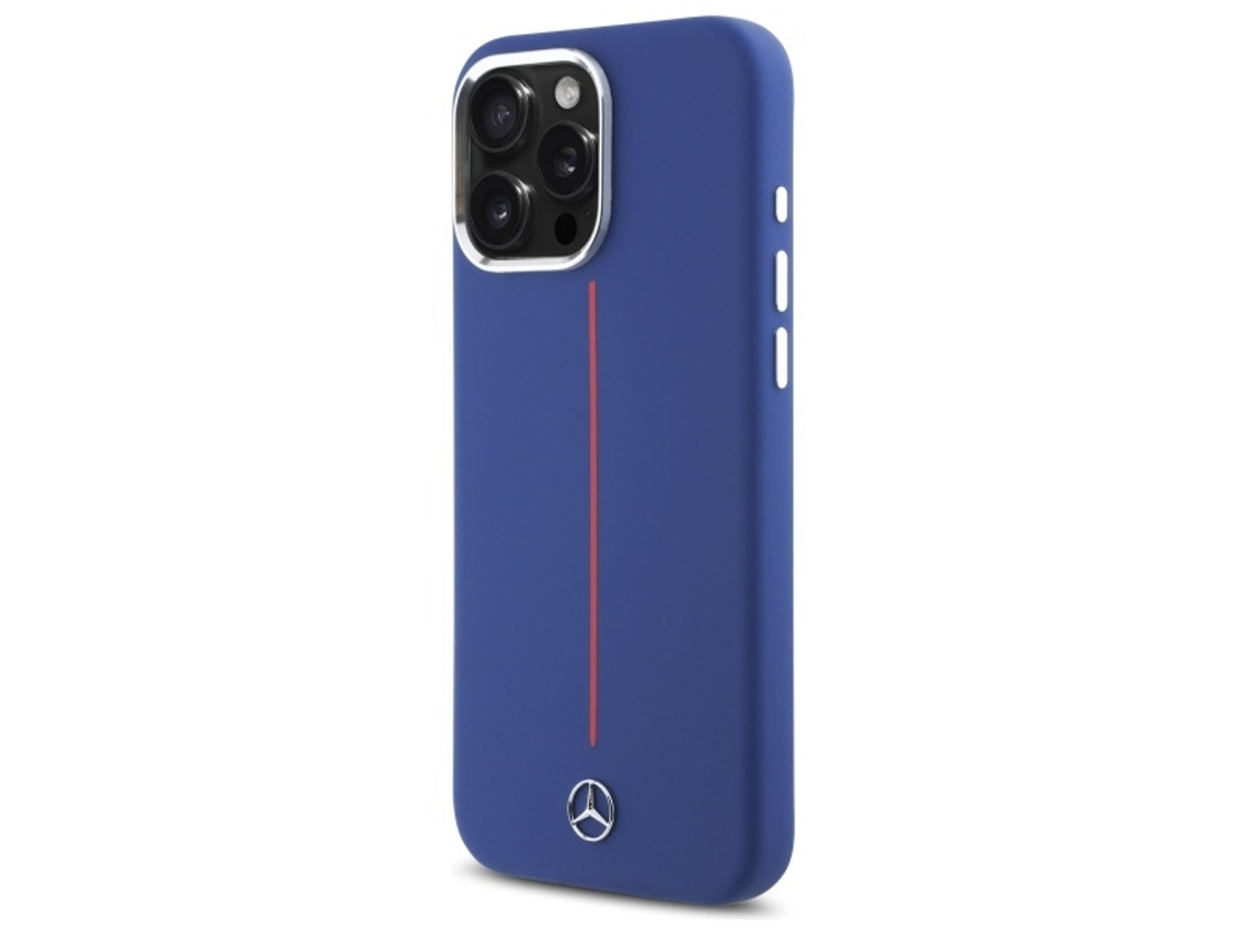 Capa para iPhone 16 Pro Max MERCEDES Silicone Rígida Azul