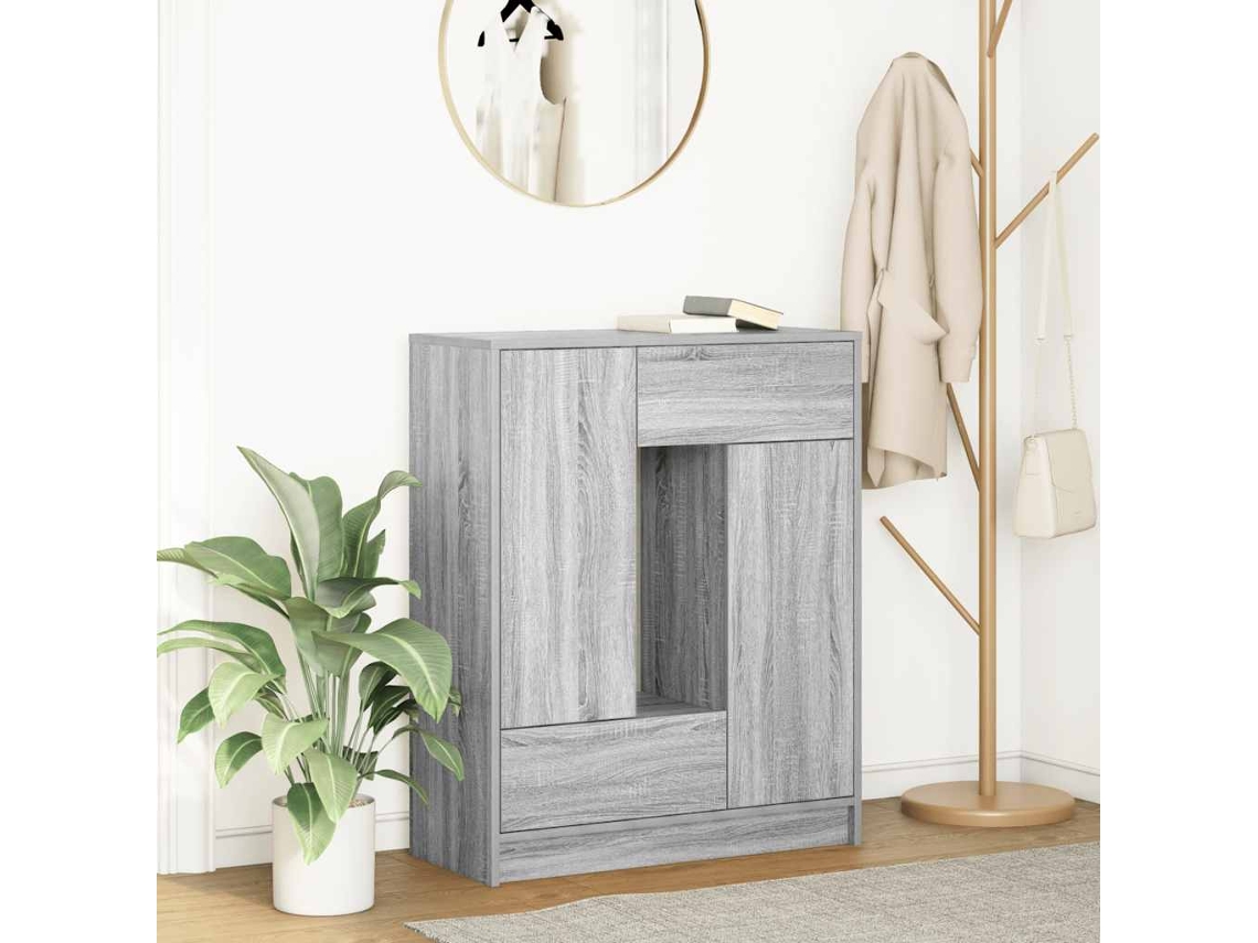 Aparador con cajones y puertas 73x31x90 cm Gris Sonoma
