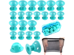 40 Rolos De Cabelo Mágicos Ciano, 20 Grandes E Pequenos, Silicone, Sem Necessidade Aquecimento, Para Mulheres Meninas Com Cabelos-aquaforge