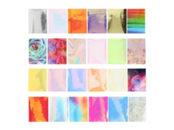 24pcs Pegatinas De Uñas Coloridas Autoadesivas Decalques Elegantes Decoración Para Salón De Uñas Y Hogar