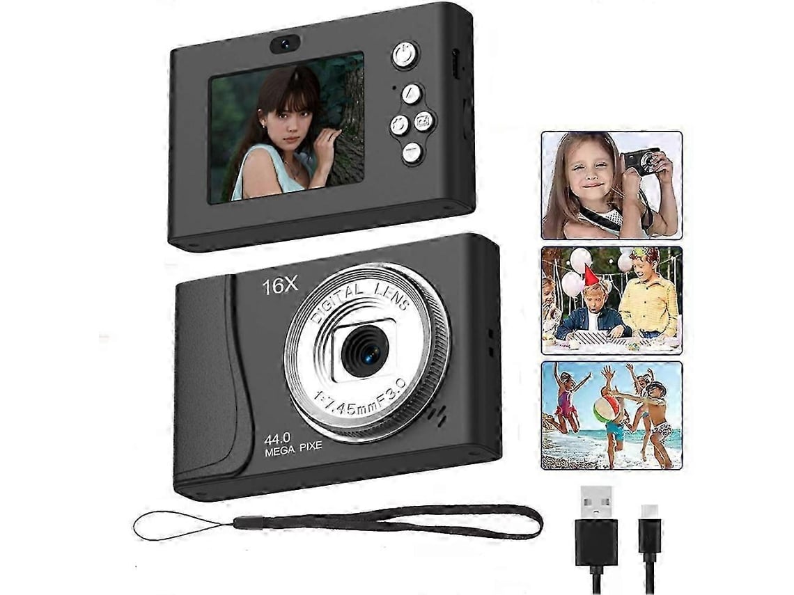 Câmara Digital Compacta Com Zoom 16x E Foco Automático, Ecrã De 2,4 Polegadas