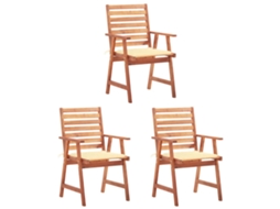 Outdoor Chair, Outdoor Chairs Vidaxl Creme Madeira De Acácia (n/a)