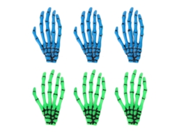 6 Pcs Grampos De Cabelo De Osso De Mão Azul E Verde Portáteis Para Halloween E Cosplay