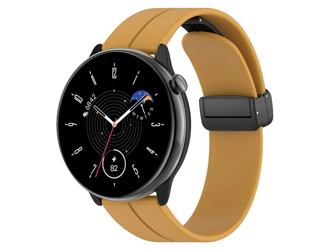 Pulseira De Silicone Preta Com Fecho Magnético Dobrável Para Amazfit Gtr Mini